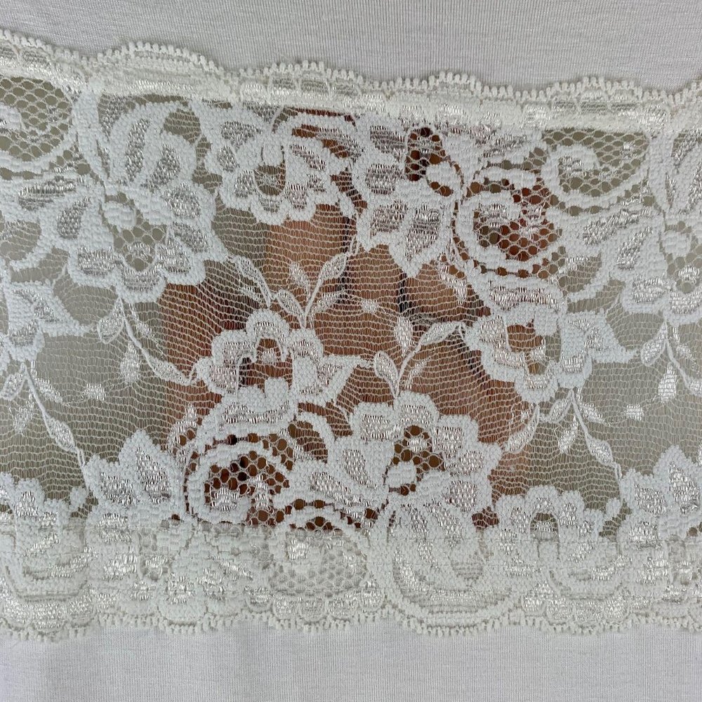KAREN KANE Off White Lace‎ Detail Tee Sz M - Picture 4 of 6
